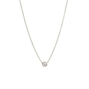 Floating Diamond Bezel Necklace in 14K White Gold