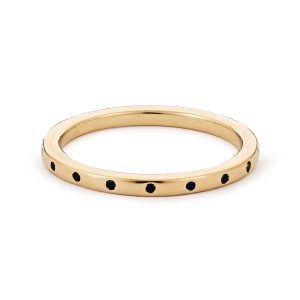 Thin Les Points Stackable Band with Blue Sapphire