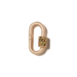 Stoned Babylock with Green Tourmaline in 14K Yellow Gold