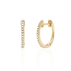 Diamond Huggies in 14K Yellow Gold