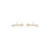 Barbell Prong and Princess Diamond Studs in 14K Yellow Gold