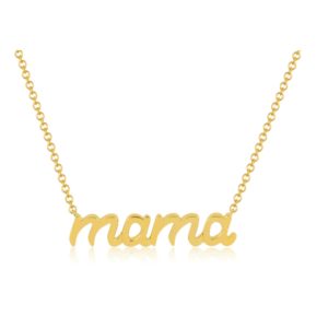Script Mama Necklace in 14K Yellow