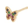 (Single) Mini Rainbow Butterfly Stud in 14K Yellow Gold