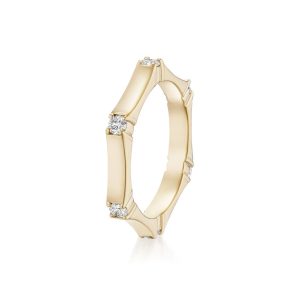 Honey Diamond Station Ring in 18K Yellow Gold - Size 6