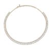 Round and Pear Diamond Shaker Necklace YG