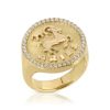 Diamond Scorpio Zodiac Pinky Ring in 18K Yellow Gold - Size 3.5
