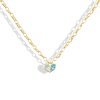 Medium Heirloom Sweetheart Necklace with Diamond and Aquamarine on Oval Heirloom Chain