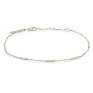 5 Horizontal Tiny Bar Station Bracelet in 14K White Gold