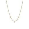 5 Dangling Prong Diamond Extra Small Curb Chain Necklace in 14K Yellow Gold