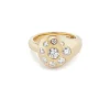 Medium Petal Ring with Diamond 6