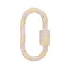 Medium Lock with Blush Enamel in 14K Yellow