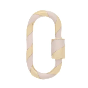 Medium Lock with Blush Enamel in 14K Yellow