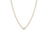 Bezel Set Diamond Curb Chain Necklace in 14K Yellow Gold