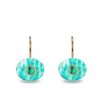 Milestone Drop Earrings in 14K Yellow Gold with Amazonite and Emerald