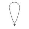 Mini Puffy Heart Necklace Black