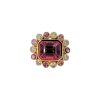 Magenta Garnet Wildflower Ring with Champagne Diamonds and Pink Spinel One-Of-A-Kind