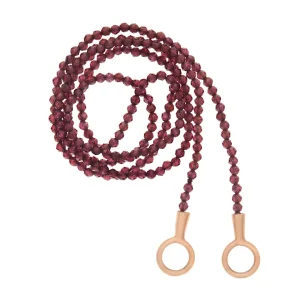 Itty Bitty Strand in Garnet with 14K Yellow Loops - 16"