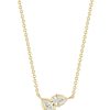 Poppy Two-Stone Necklace in 18K Yellow Gold