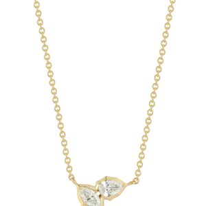 Poppy Two-Stone Necklace in 18K Yellow Gold