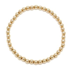 4mm Yellow Gold Ball Bracelet