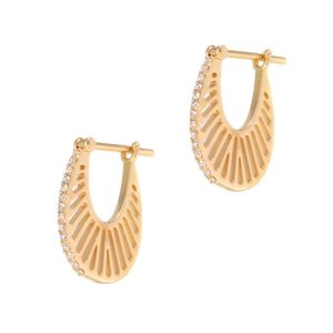 Small Flat Ray Hoops in 18K Yellow Gold