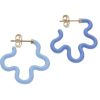 Two Tone Asymmetrical Flower Power Earrings In Turquoise and Baby Blue