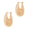 Large Flat Diamond Ray Hoops in 18K Yellow Gold