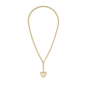 Mini Puffy Heart Necklace in Gold