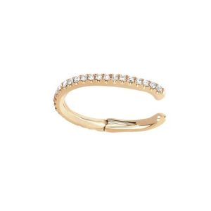 (Single) Large Diamond  Ear Cuff 14K Yellow Gold