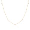 7 Prong Set Diamond Necklace in 14K Yellow Gold