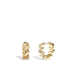 Diamond Slinkee Huggies in 18K Yellow Gold