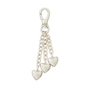 The Mini Puffy Heart Bag Charm in Silver