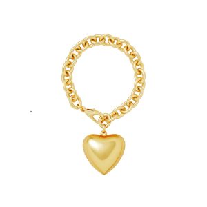 Puffy Heart Bracelet in Gold