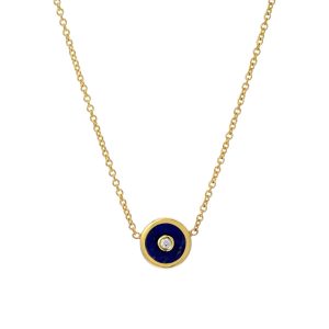 Mini Compass Necklace in Lapis