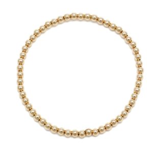 3mm Yellow Gold Ball Bracelet