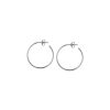 Thin 25mm Hoop Post Earrings in 14K White Gold