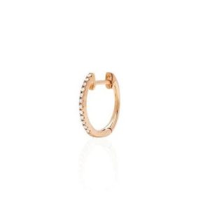 (Single) Mini Huggie with Diamonds in 14K Rose Gold