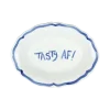 Oval Serving Dish “Tasty Af” - Blue
