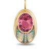 OOAK Love Bug Pendant with Pink Tourmaline and Ethiopian Opal in 14K Yellow