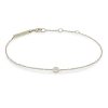 Bracelet with Single Floating Diamond in White Gold