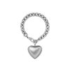 Puffy Heart Bracelet in Silver