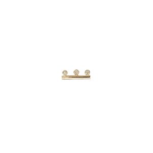 Round Bar Studs With 3 Prong Set Diamonds