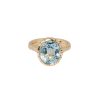 One-Of-A-Kind Heirloom Bezel Ring with 5.25ct Oval Brilliant Aquamarine in 14K Yellow Gold