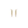 Small Curb Chain Drop Earrings With Prong Diamonds