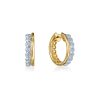 Sirena Diamond and Gold Huggie Earrings in 18K Yellow and White Gold