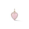 Diamond and Pink Opal Alana Large Heart Charm