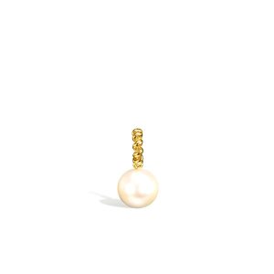 White Pearl Beaching Pendant in 18K Yellow Gold