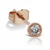 (Single) 3mm Diamond Scalloped Edge Stud in Rose Gold