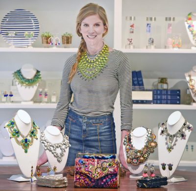 (Boston,MA 05/23/17) Designer Courtney Prince with selections from her collection  on Tuesday, May 23, 2017 at M Flynn. Staff photo by Patrick Whittemore.